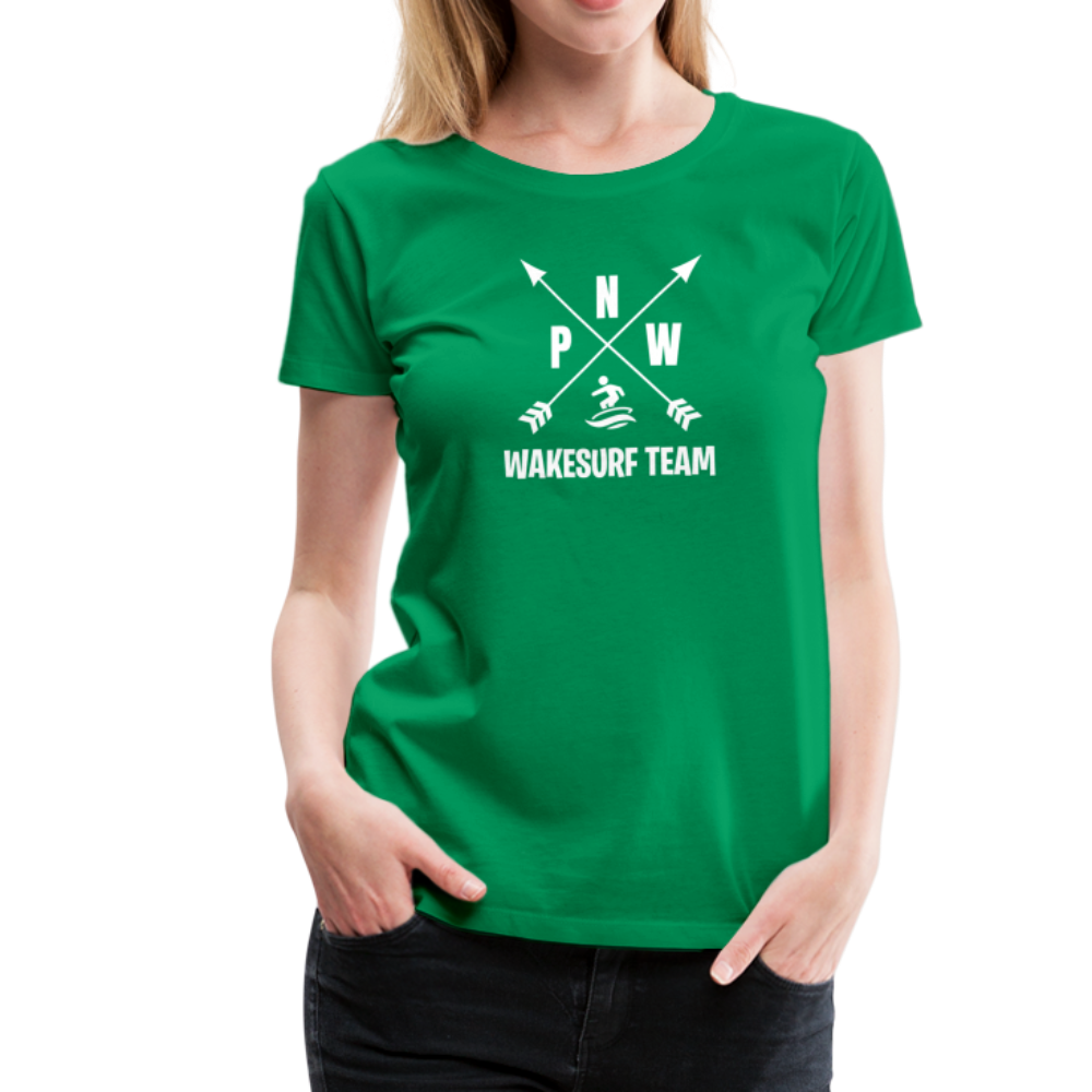 PNW Wakesurf Team Women’s Premium T-Shirt - kelly green