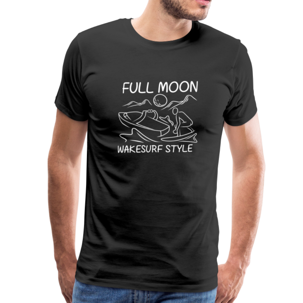 Full Moon Wakesurf Style Men's Premium T-Shirt - black