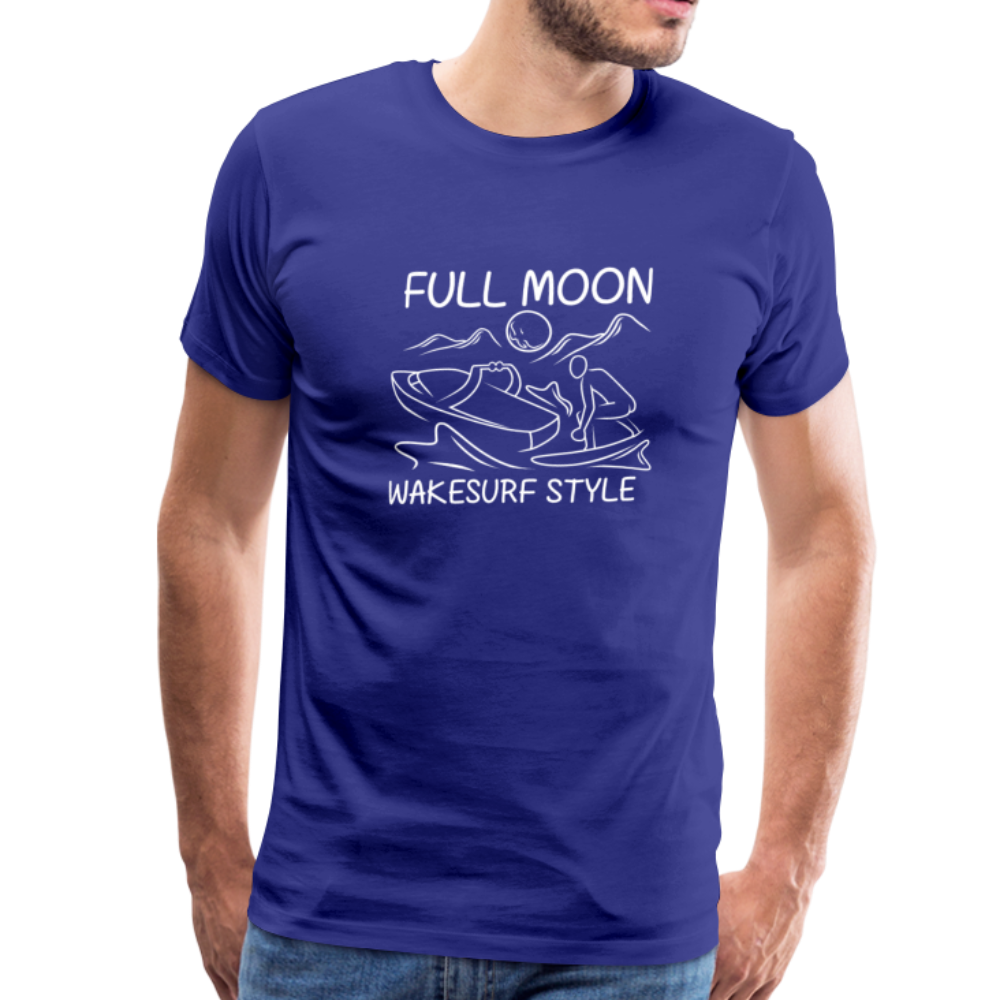 Full Moon Wakesurf Style Men's Premium T-Shirt - royal blue