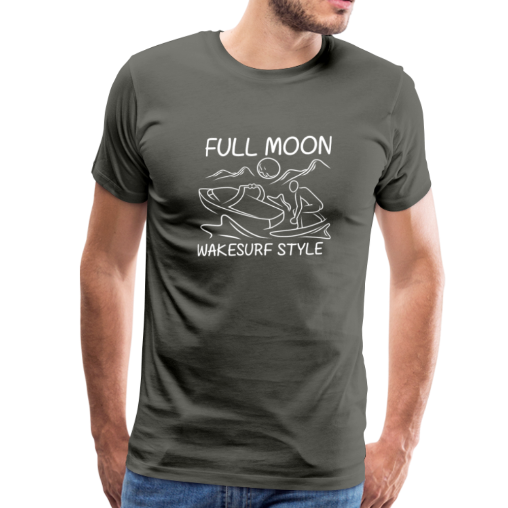 Full Moon Wakesurf Style Men's Premium T-Shirt - asphalt gray