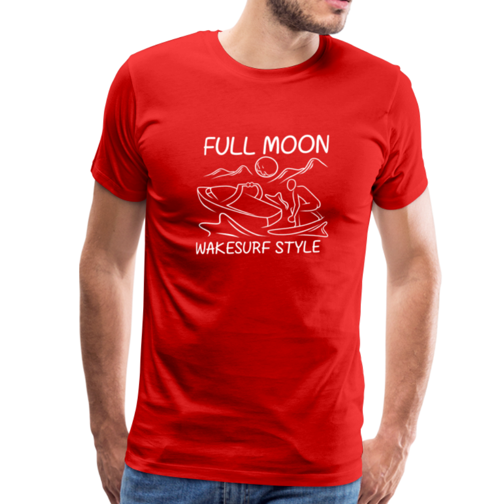 Full Moon Wakesurf Style Men's Premium T-Shirt - red