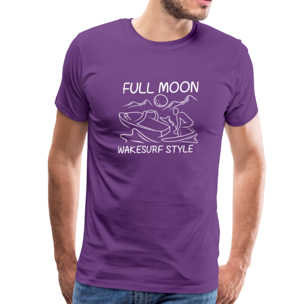 Full Moon Wakesurf Style Men's Premium T-Shirt - purple