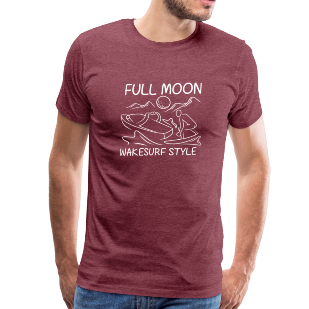 Full Moon Wakesurf Style Men's Premium T-Shirt - heather burgundy