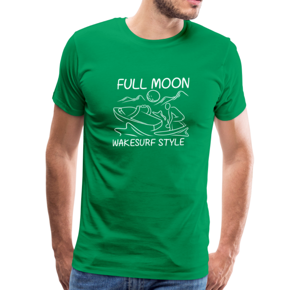 Full Moon Wakesurf Style Men's Premium T-Shirt - kelly green