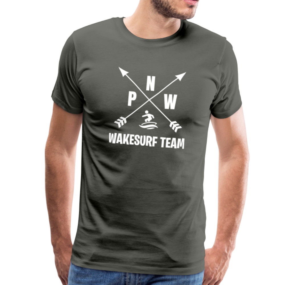 PNW Wakesurf Team Men's Premium T-Shirt - asphalt gray