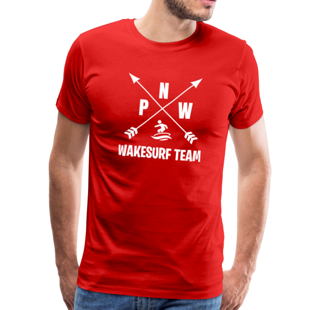 PNW Wakesurf Team Men's Premium T-Shirt - red