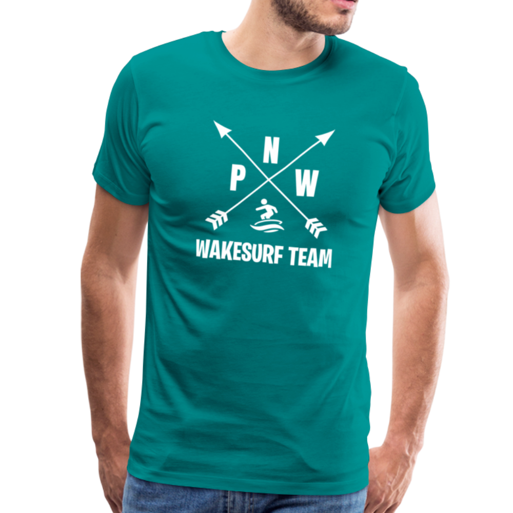 PNW Wakesurf Team Men's Premium T-Shirt - teal