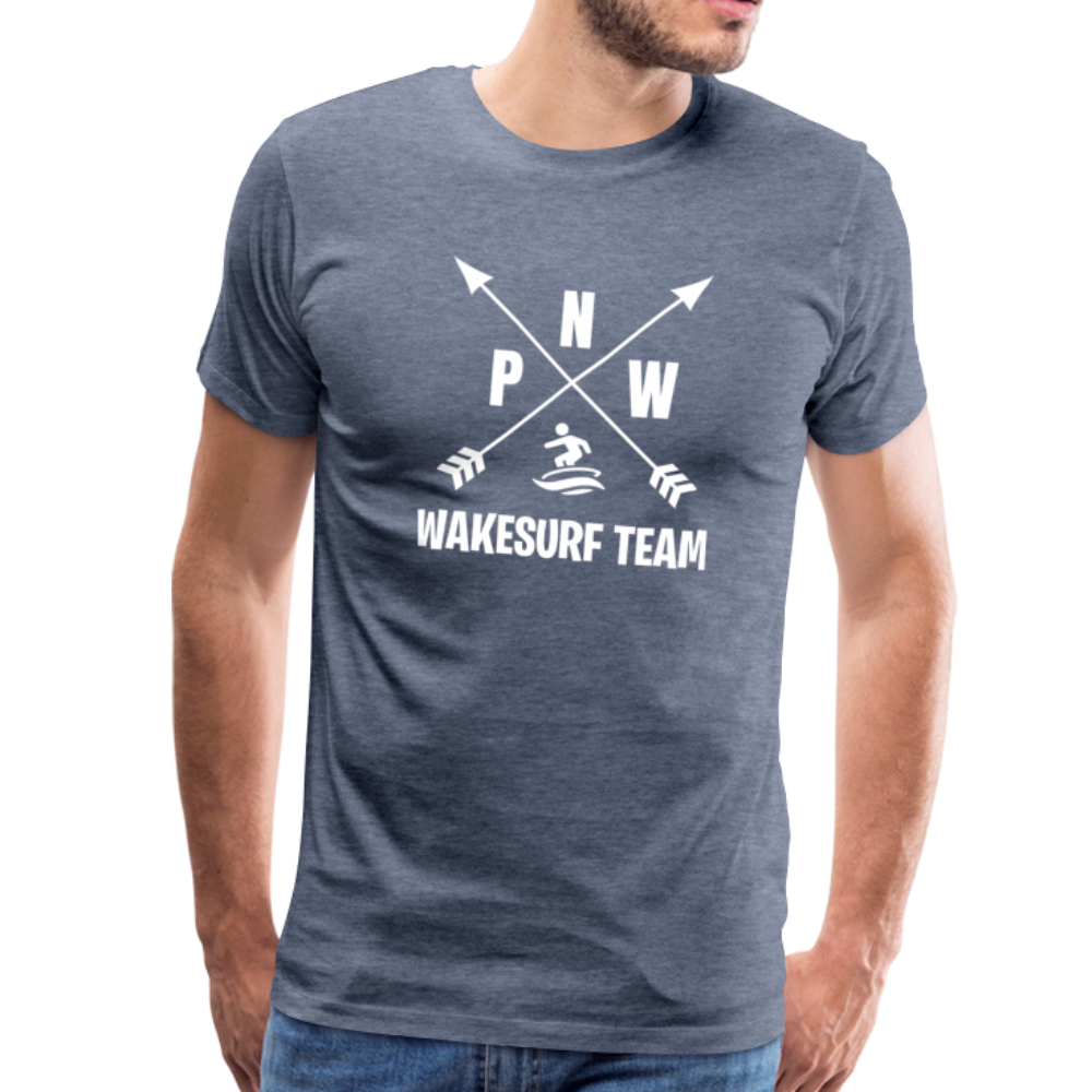 PNW Wakesurf Team Men's Premium T-Shirt - heather blue