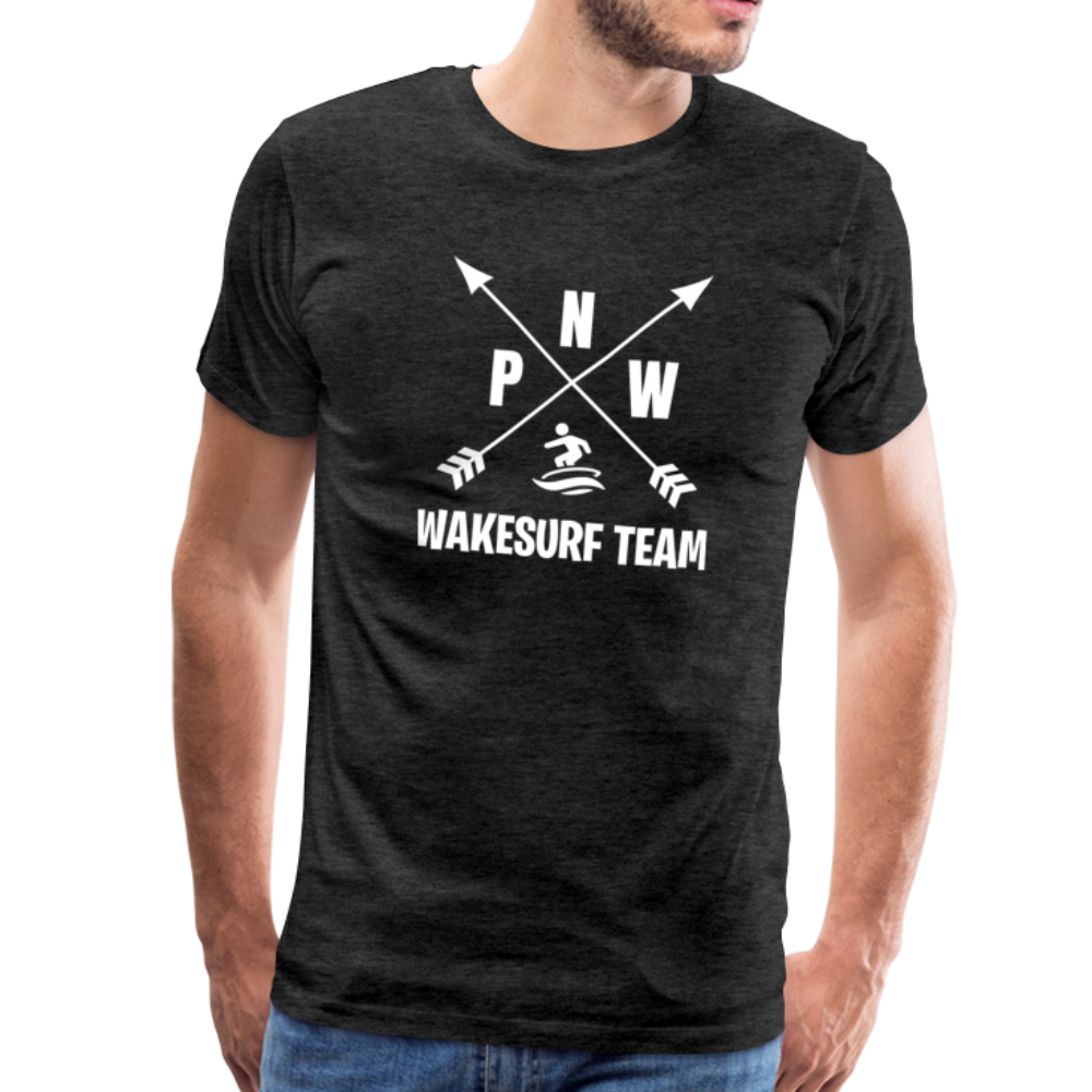 PNW Wakesurf Team Men's Premium T-Shirt - charcoal gray