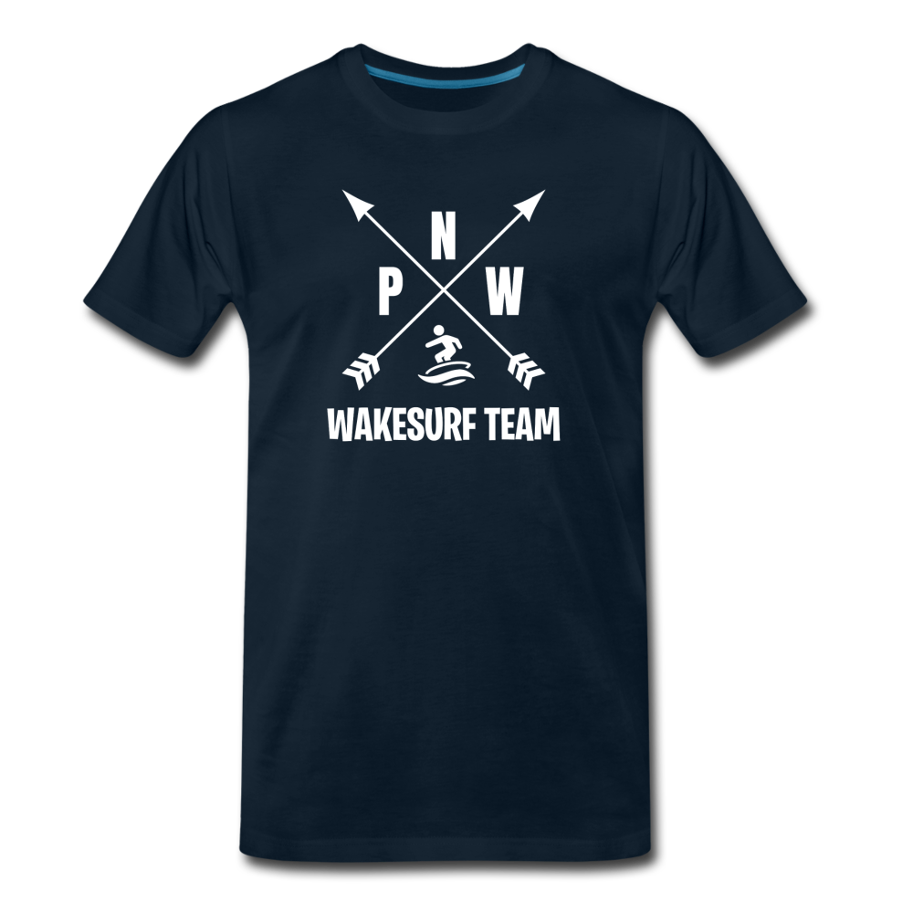 PNW Wakesurf Team Men's Premium T-Shirt - deep navy