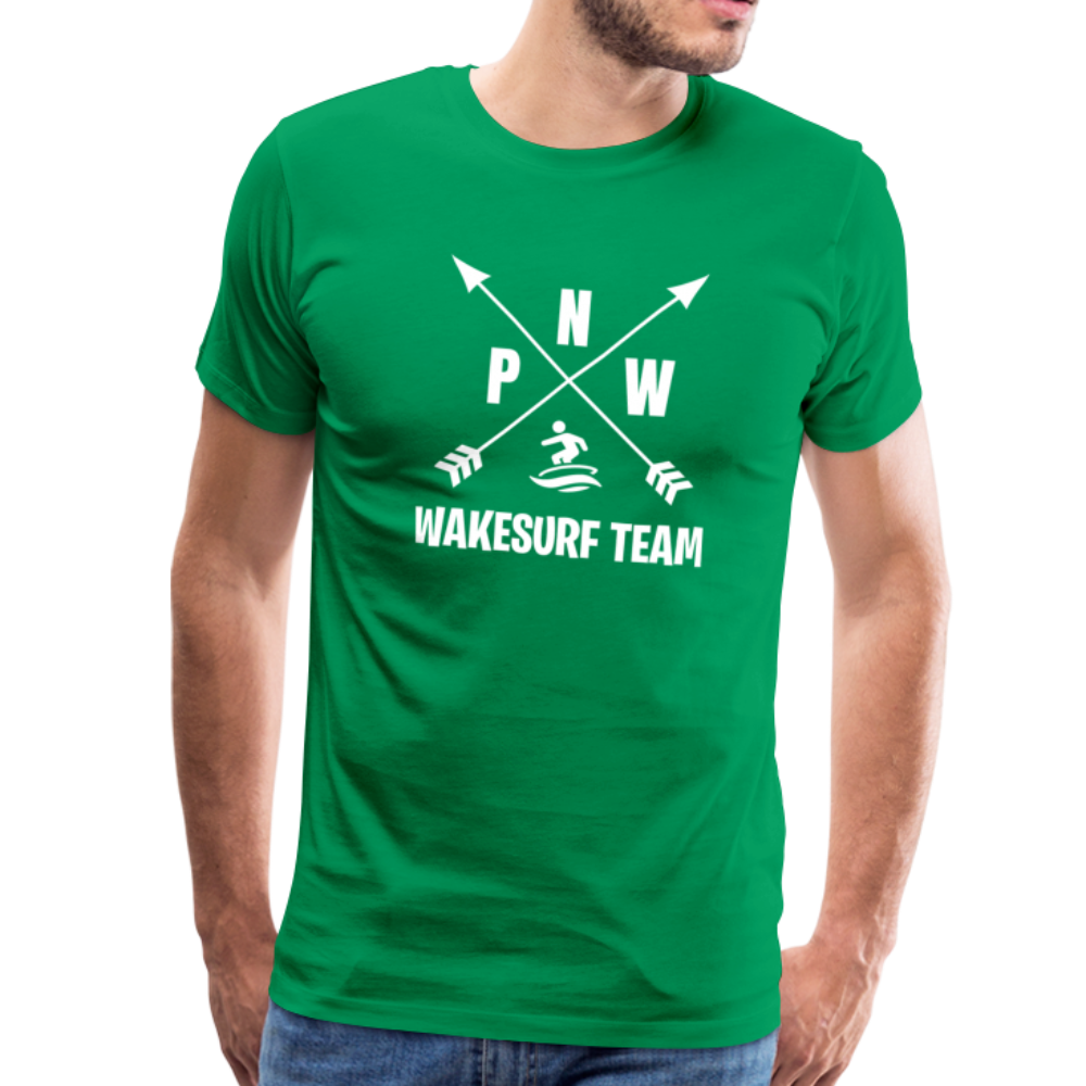 PNW Wakesurf Team Men's Premium T-Shirt - kelly green