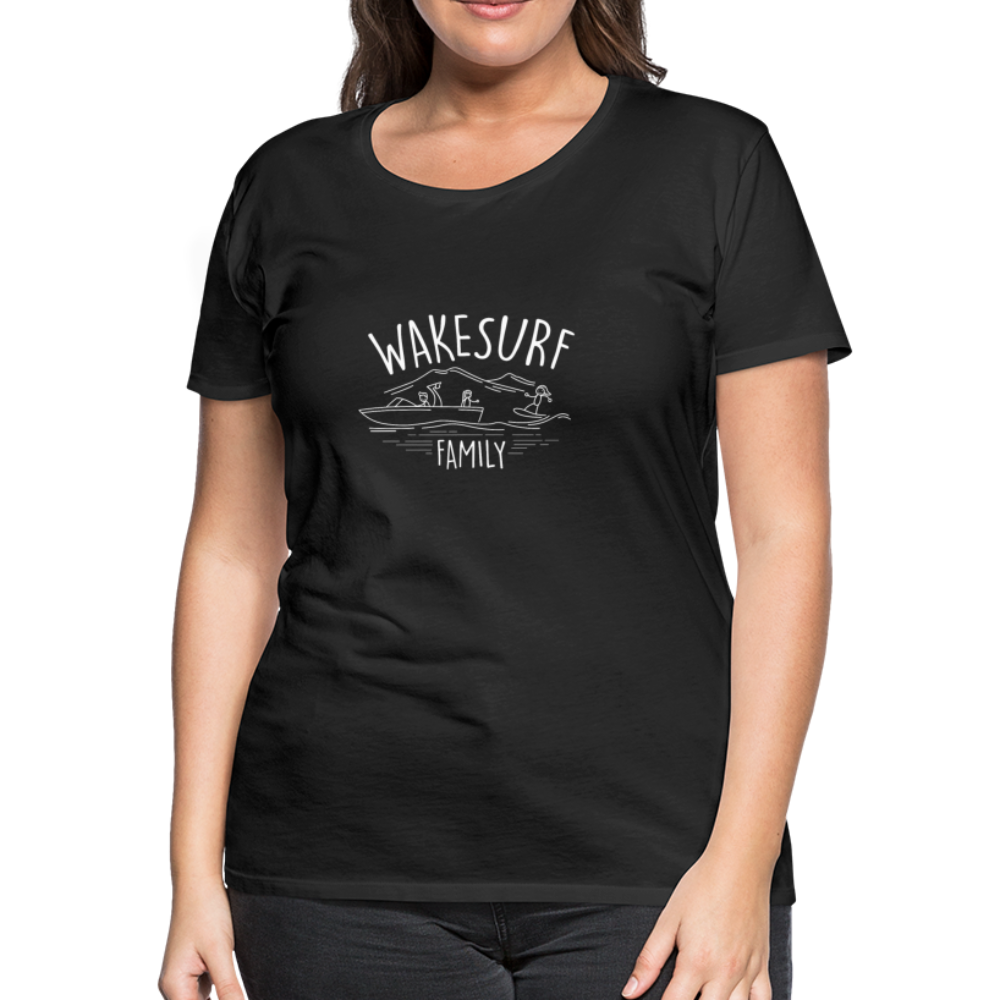 Wakesurf Family (girl) Women’s Premium T-Shirt - black