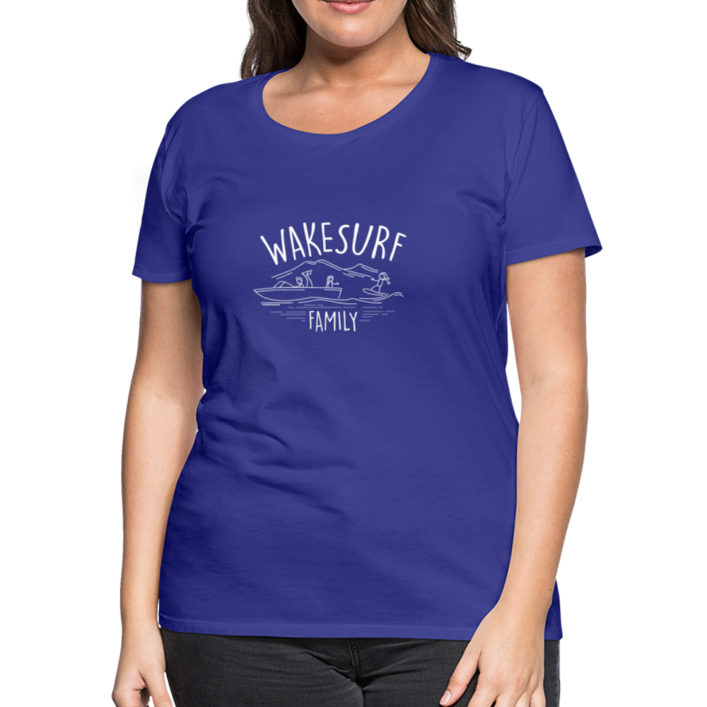 Wakesurf Family (girl) Women’s Premium T-Shirt - royal blue