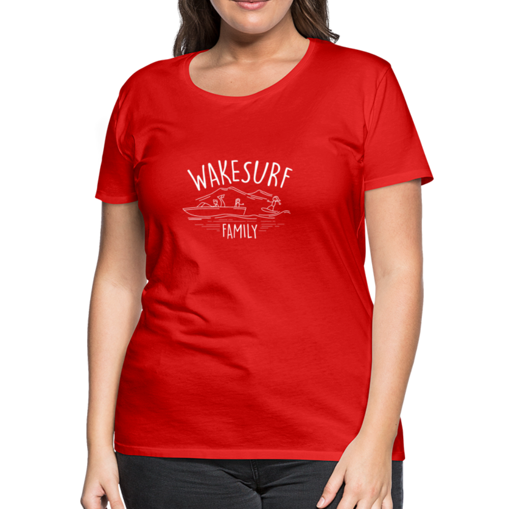Wakesurf Family (girl) Women’s Premium T-Shirt - red