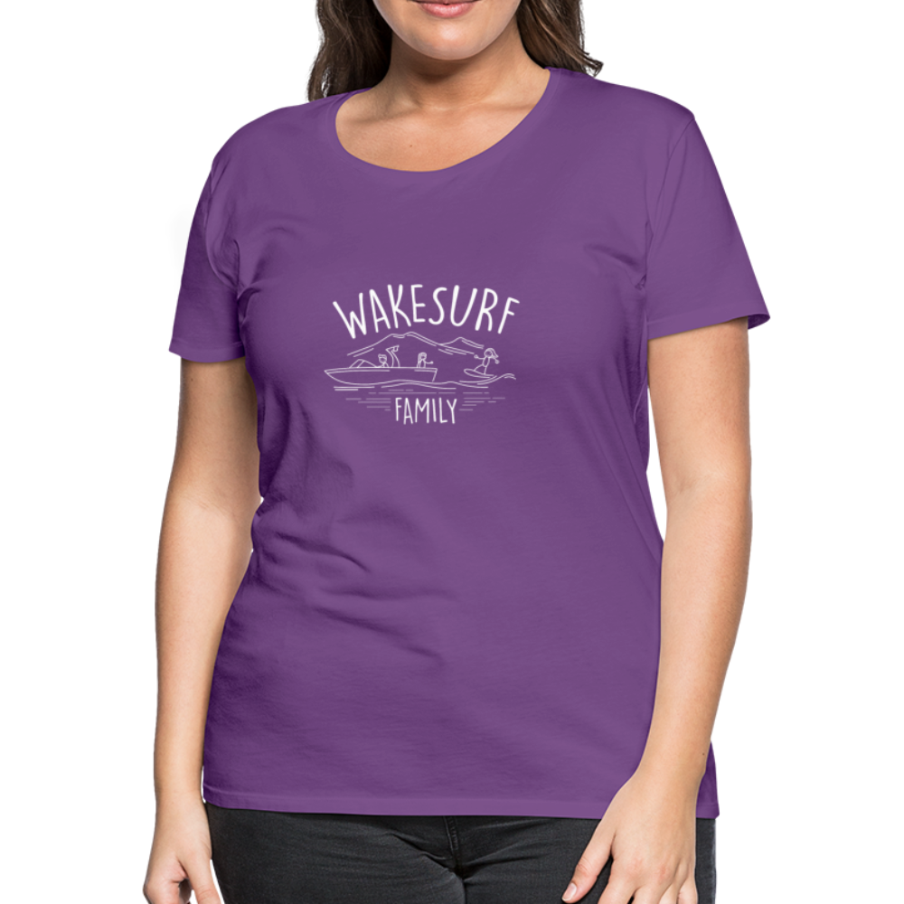 Wakesurf Family (girl) Women’s Premium T-Shirt - purple