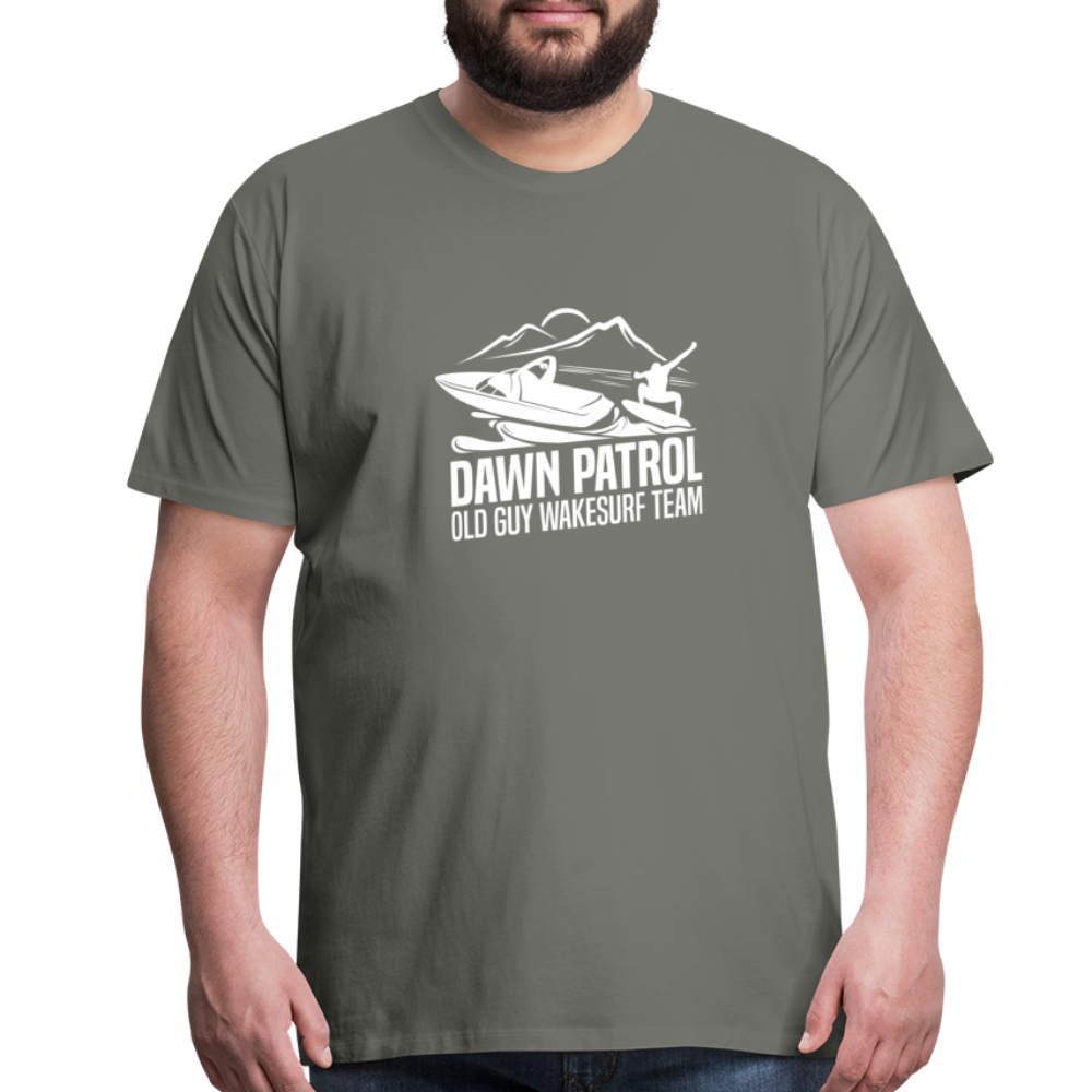 Dawn Patrol - Old Guy Wakesurf Team Men's Premium T-Shirt - asphalt gray