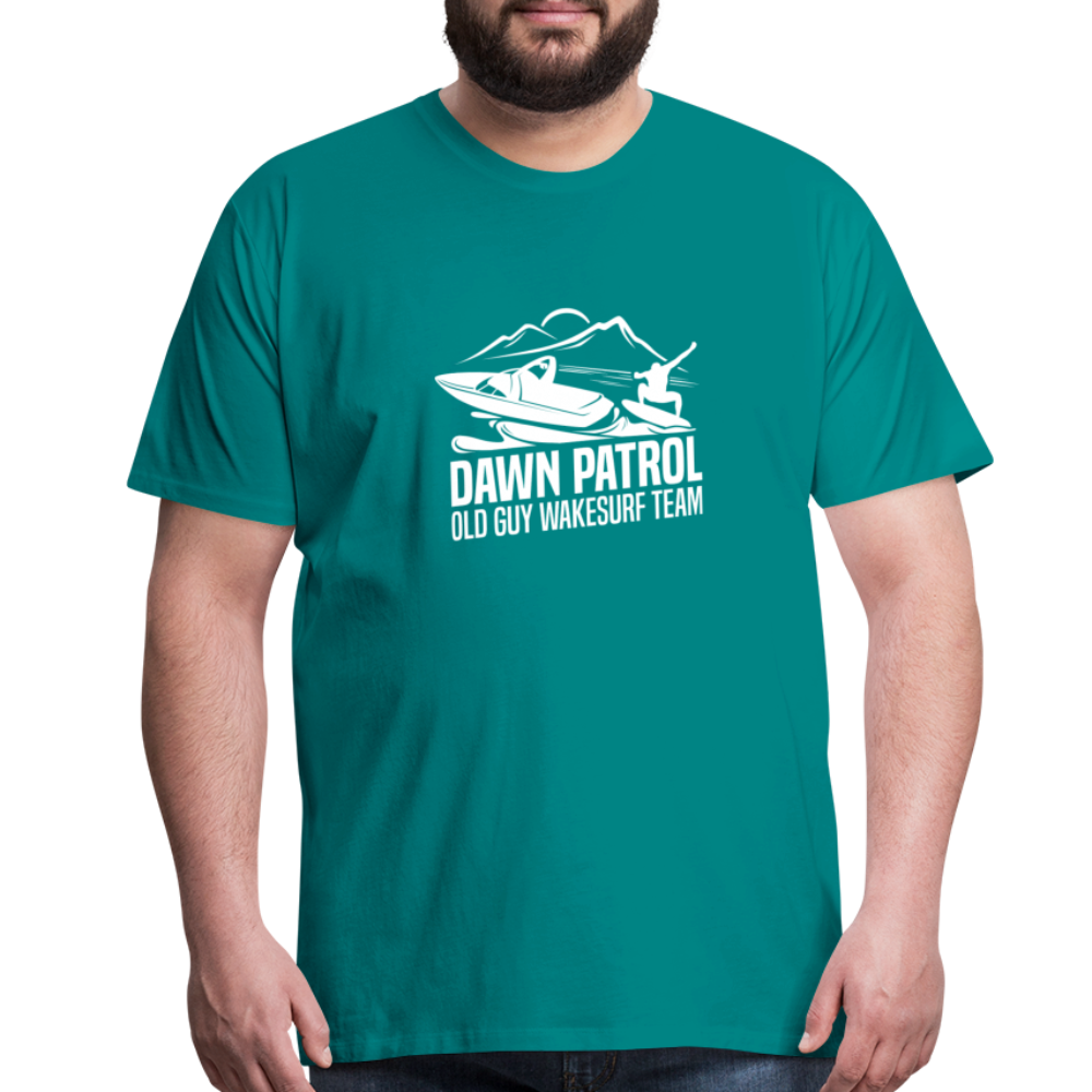 Dawn Patrol - Old Guy Wakesurf Team Men's Premium T-Shirt - teal