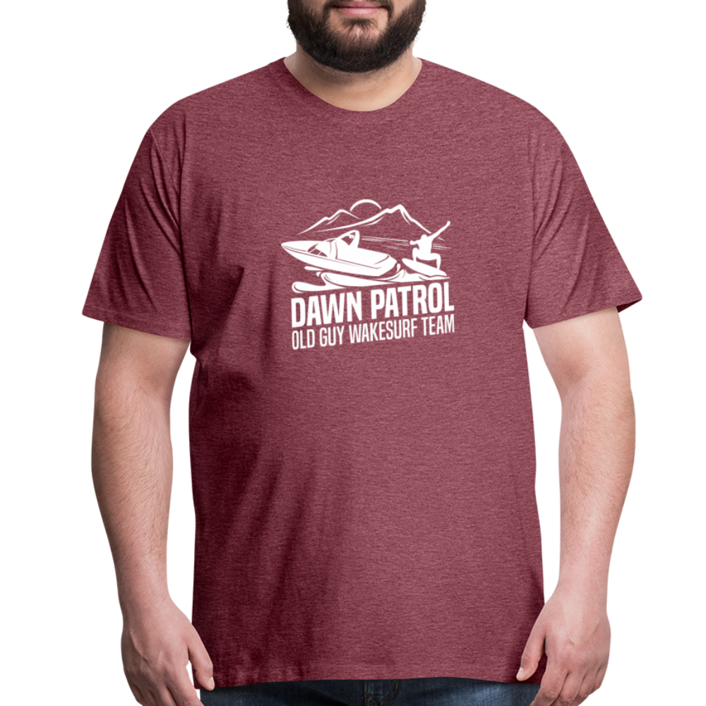 Dawn Patrol - Old Guy Wakesurf Team Men's Premium T-Shirt - heather burgundy