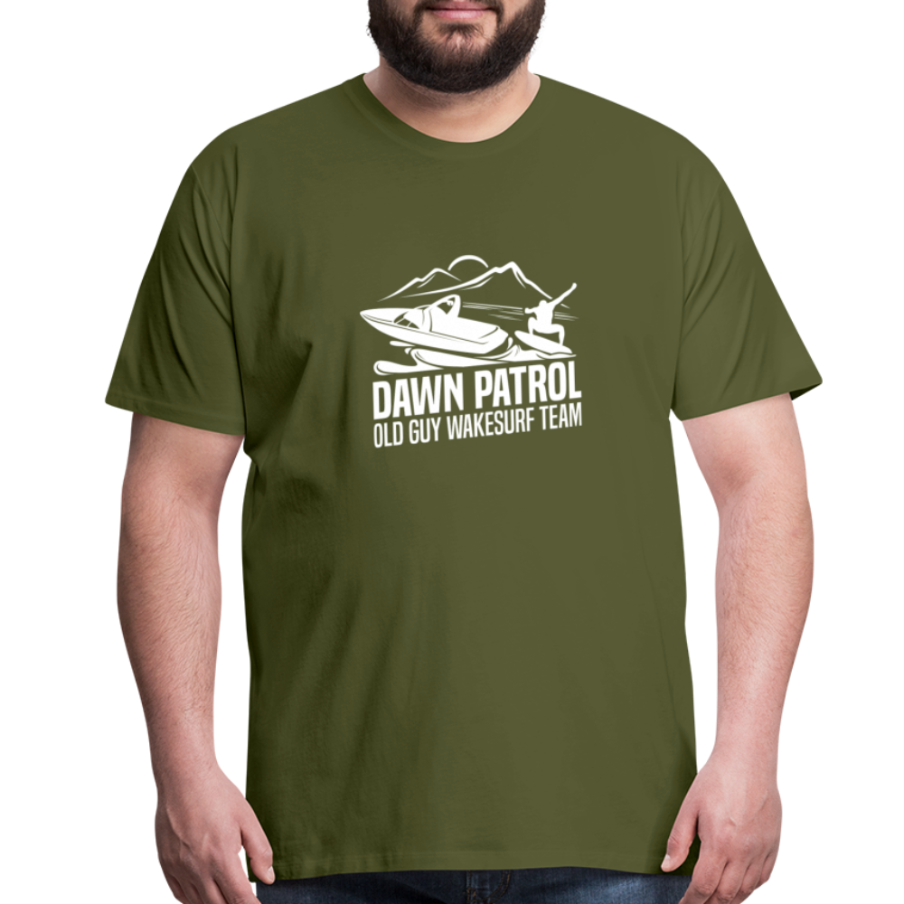Dawn Patrol - Old Guy Wakesurf Team Men's Premium T-Shirt - olive green