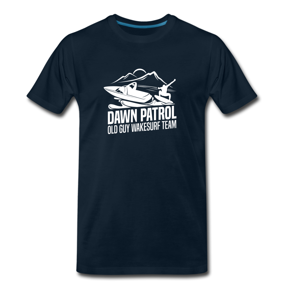 Dawn Patrol - Old Guy Wakesurf Team Men's Premium T-Shirt - deep navy