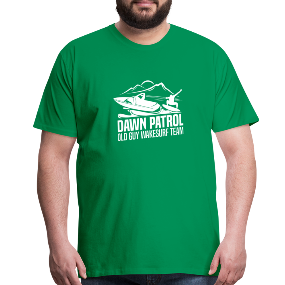 Dawn Patrol - Old Guy Wakesurf Team Men's Premium T-Shirt - kelly green