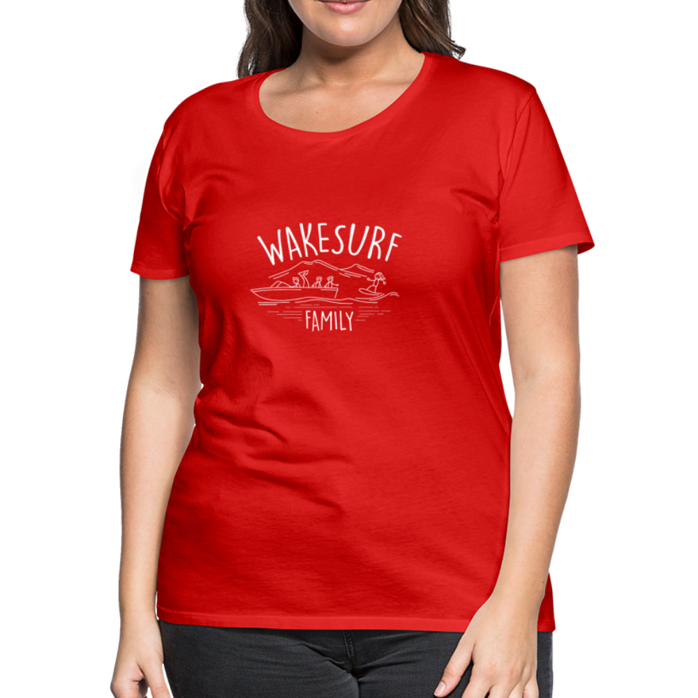 Wakesurf Family (boy and boy) Women’s Premium T-Shirt - red