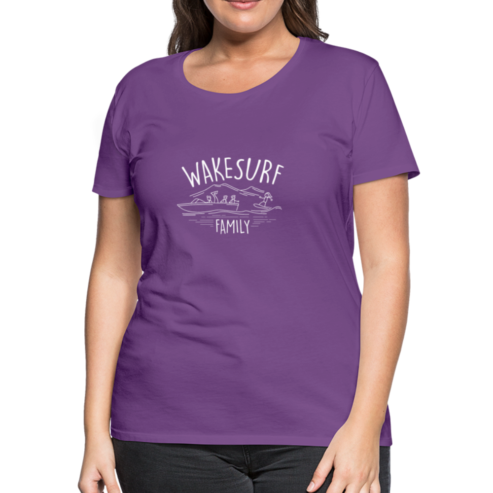 Wakesurf Family (boy and boy) Women’s Premium T-Shirt - purple