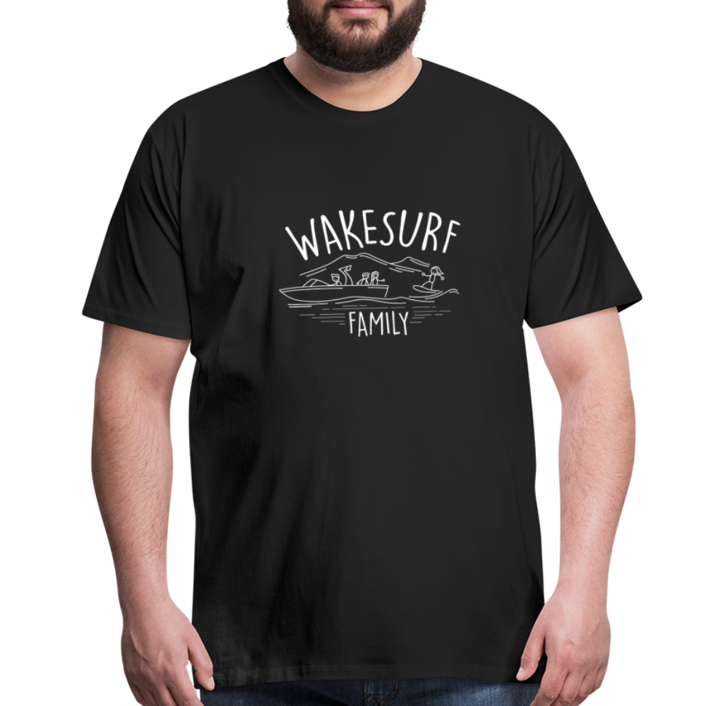 Wakesurf Family (boy and girl) Men's Premium T-Shirt - black
