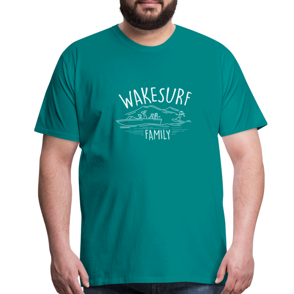 Wakesurf Family (boy and girl) Men's Premium T-Shirt - teal