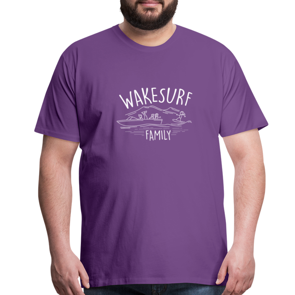 Wakesurf Family (boy and girl) Men's Premium T-Shirt - purple