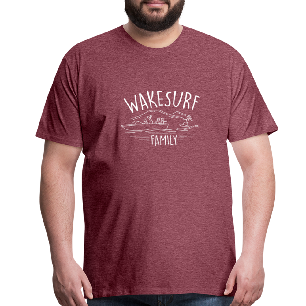 Wakesurf Family (boy and girl) Men's Premium T-Shirt - heather burgundy