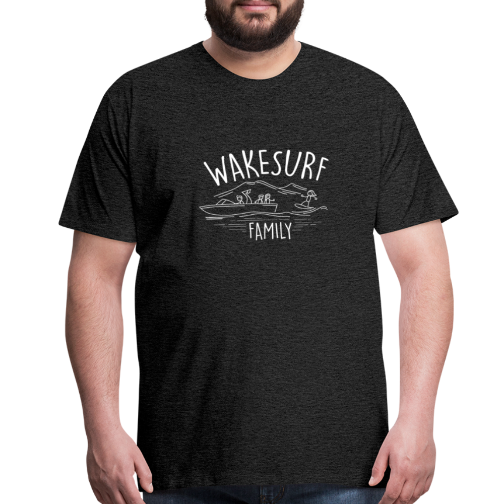 Wakesurf Family (boy and girl) Men's Premium T-Shirt - charcoal gray