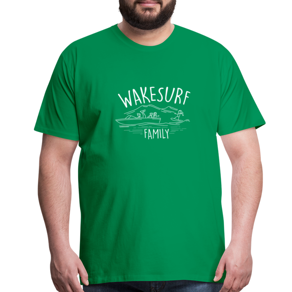 Wakesurf Family (boy and girl) Men's Premium T-Shirt - kelly green