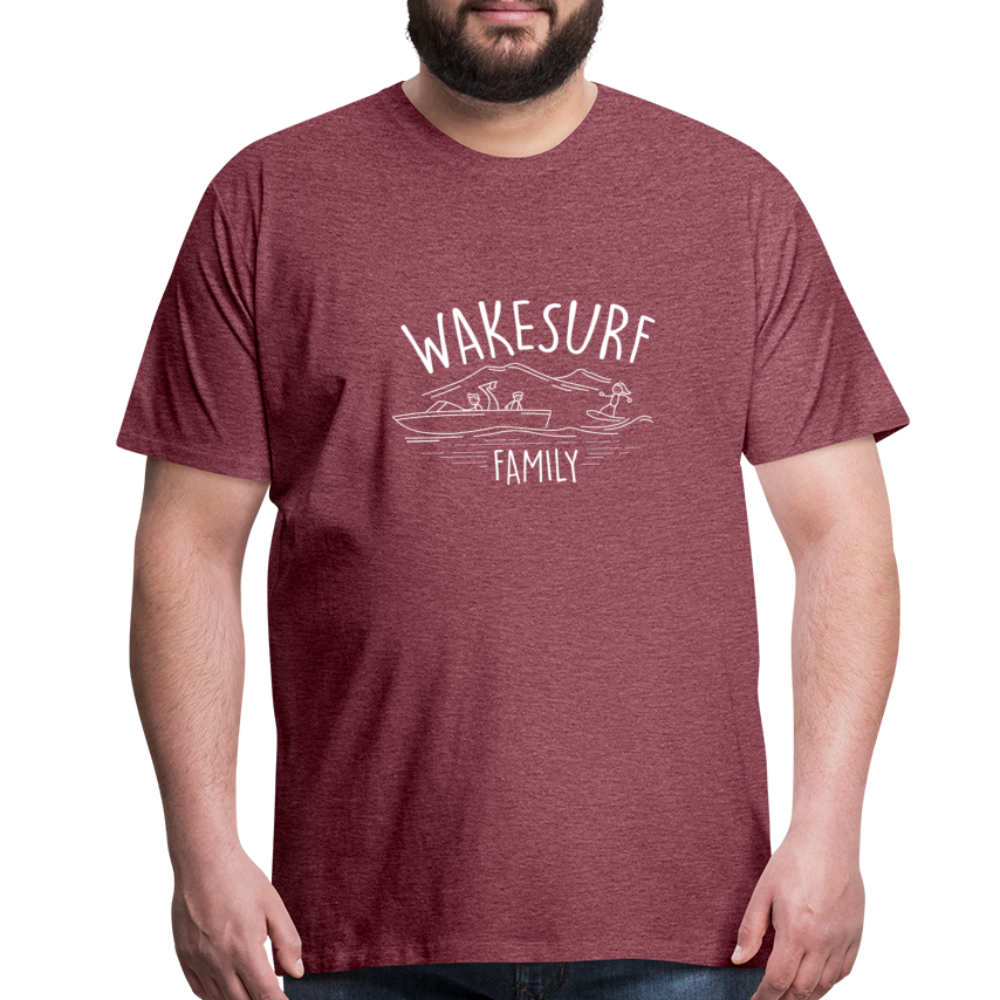 Wakesurf Family (boy) Men's Premium T-Shirt - heather burgundy