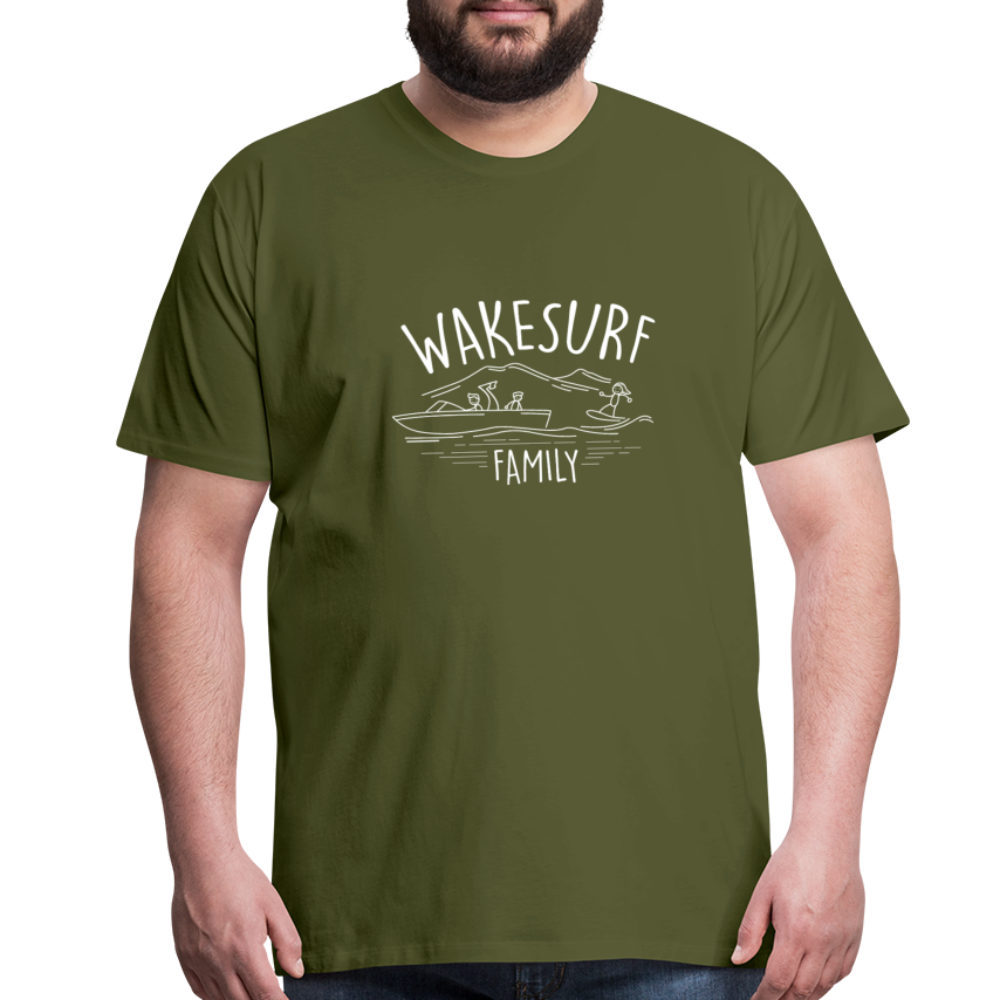 Wakesurf Family (boy) Men's Premium T-Shirt - olive green