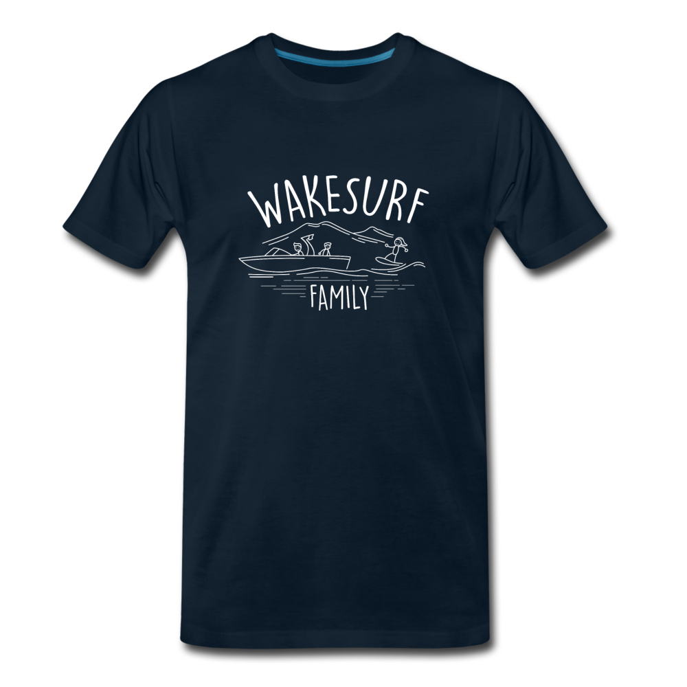 Wakesurf Family (boy) Men's Premium T-Shirt - deep navy