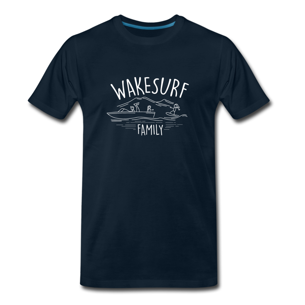 Wakesurf Family (girl) Men's Premium T-Shirt - deep navy