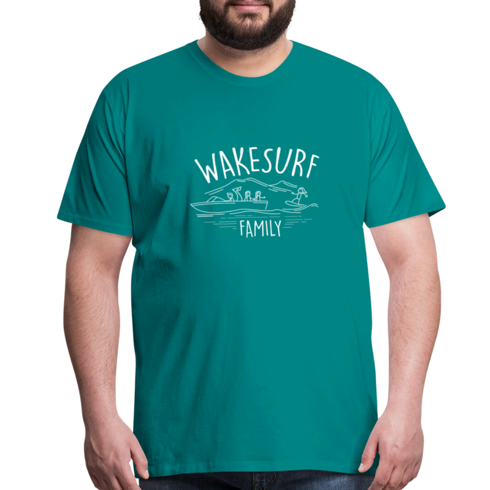 Wakesurf Family (girl and girl) Men's Premium T-Shirt - teal