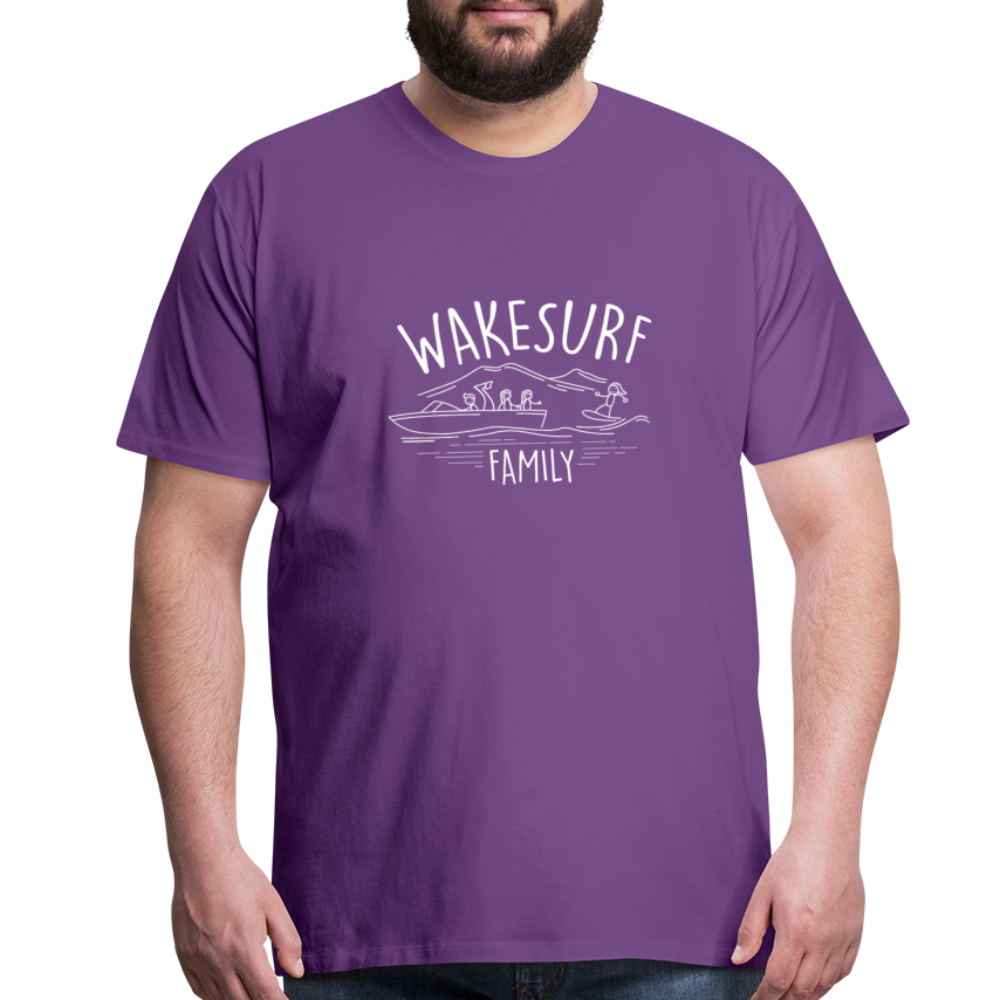 Wakesurf Family (girl and girl) Men's Premium T-Shirt - purple