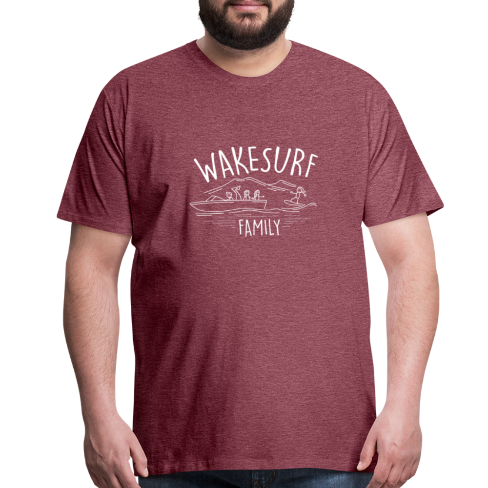 Wakesurf Family (girl and girl) Men's Premium T-Shirt - heather burgundy