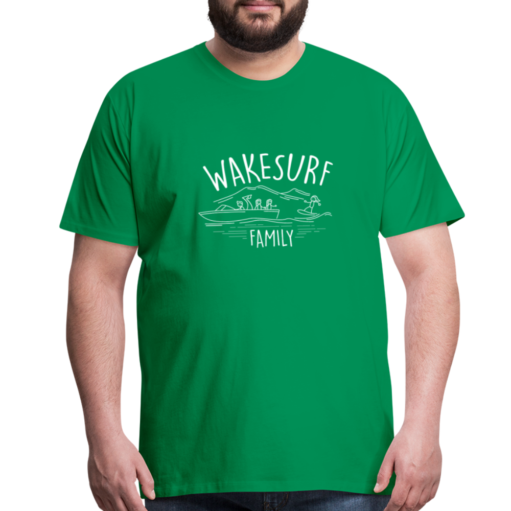 Wakesurf Family (girl and girl) Men's Premium T-Shirt - kelly green