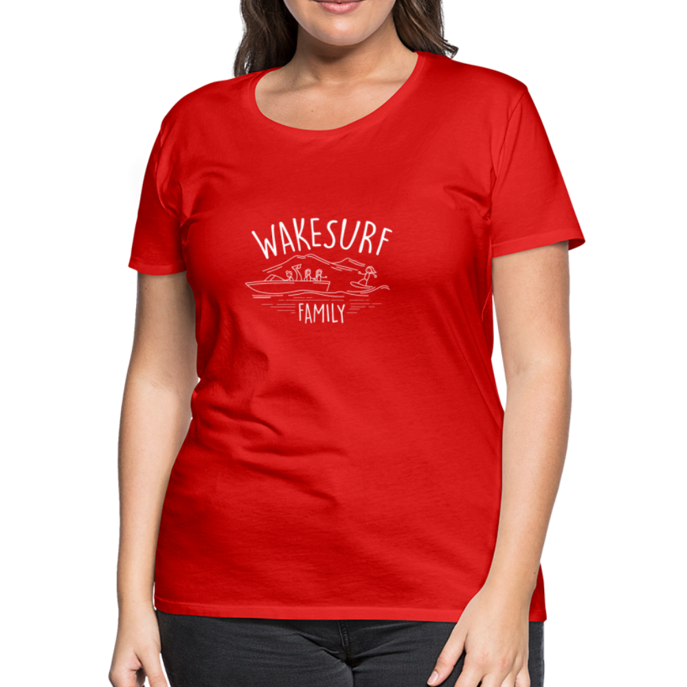 Wakesurf Family (girl and girl) Women’s Premium T-Shirt - red