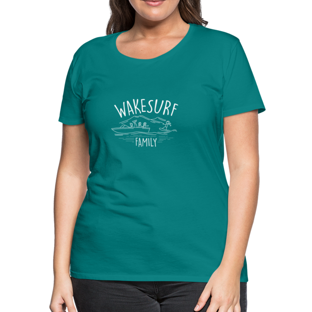 Wakesurf Family (girl and girl) Women’s Premium T-Shirt - teal