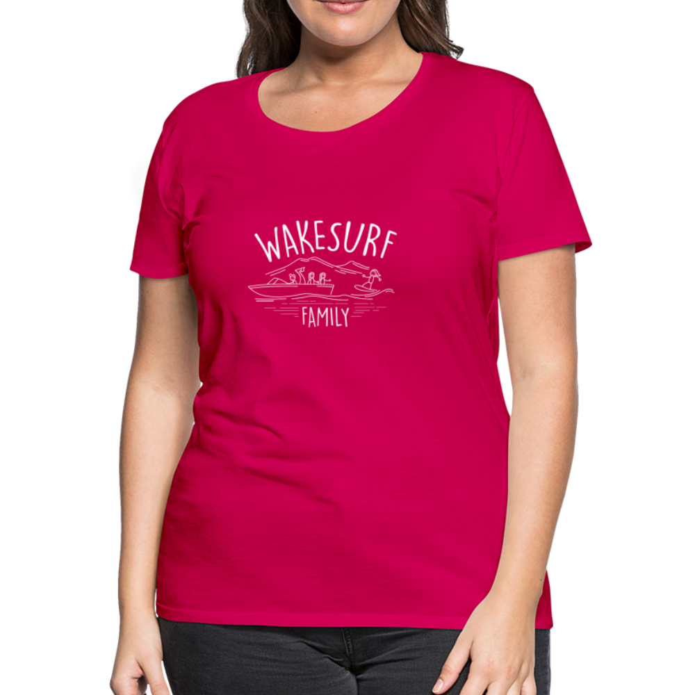Wakesurf Family (girl and girl) Women’s Premium T-Shirt - dark pink