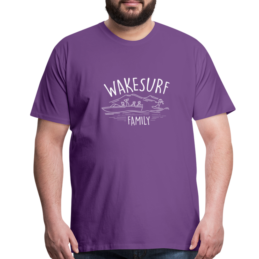 Wakesurf Family (boy and boy) Men's Premium T-Shirt - purple