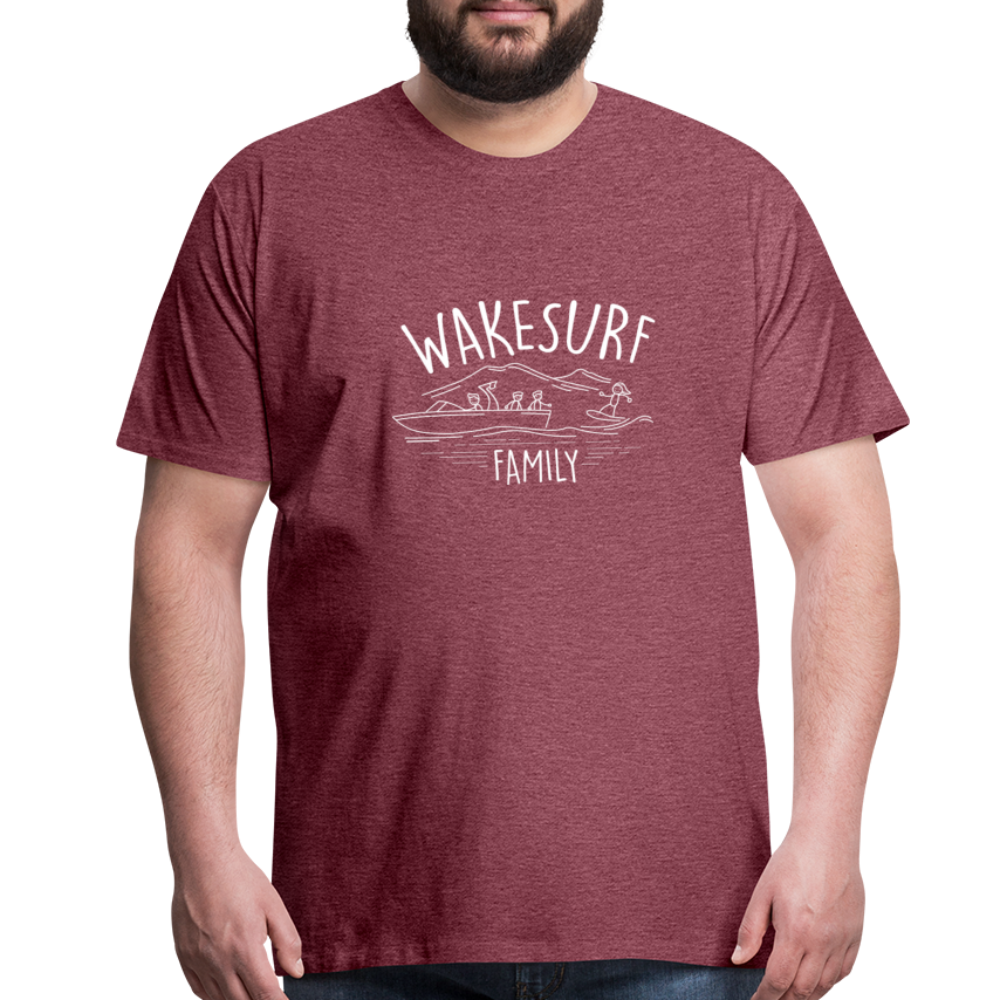 Wakesurf Family (boy and boy) Men's Premium T-Shirt - heather burgundy