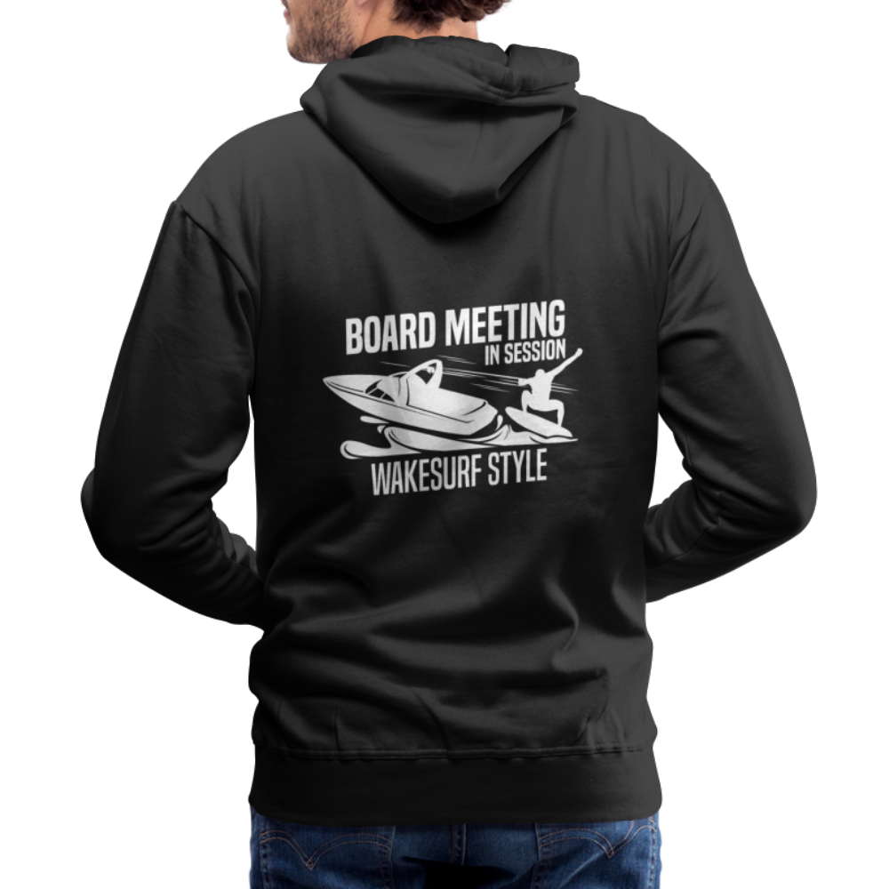 Board Meeting In Session Wakesurf Style Men’s Premium Hoodie - black