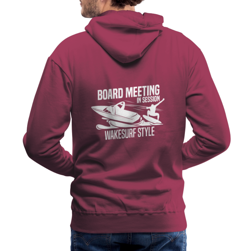 Board Meeting In Session Wakesurf Style Men’s Premium Hoodie - burgundy
