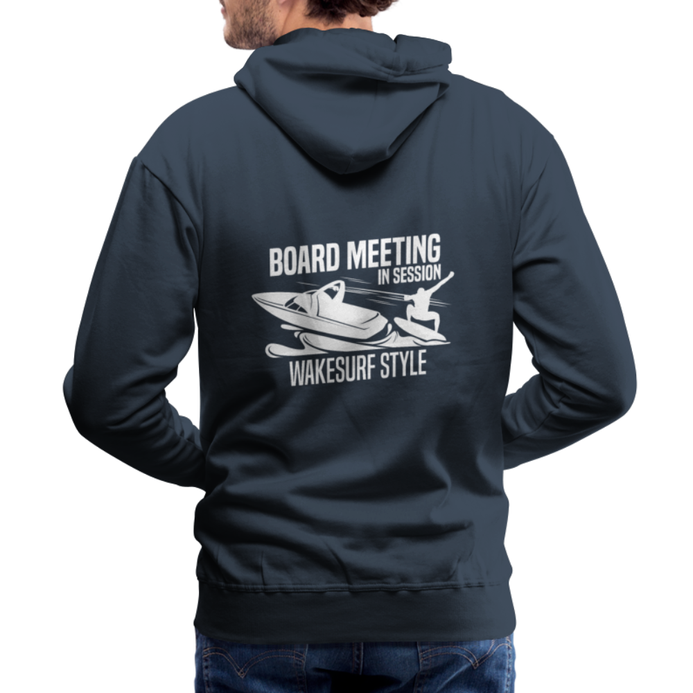 Board Meeting In Session Wakesurf Style Men’s Premium Hoodie - navy