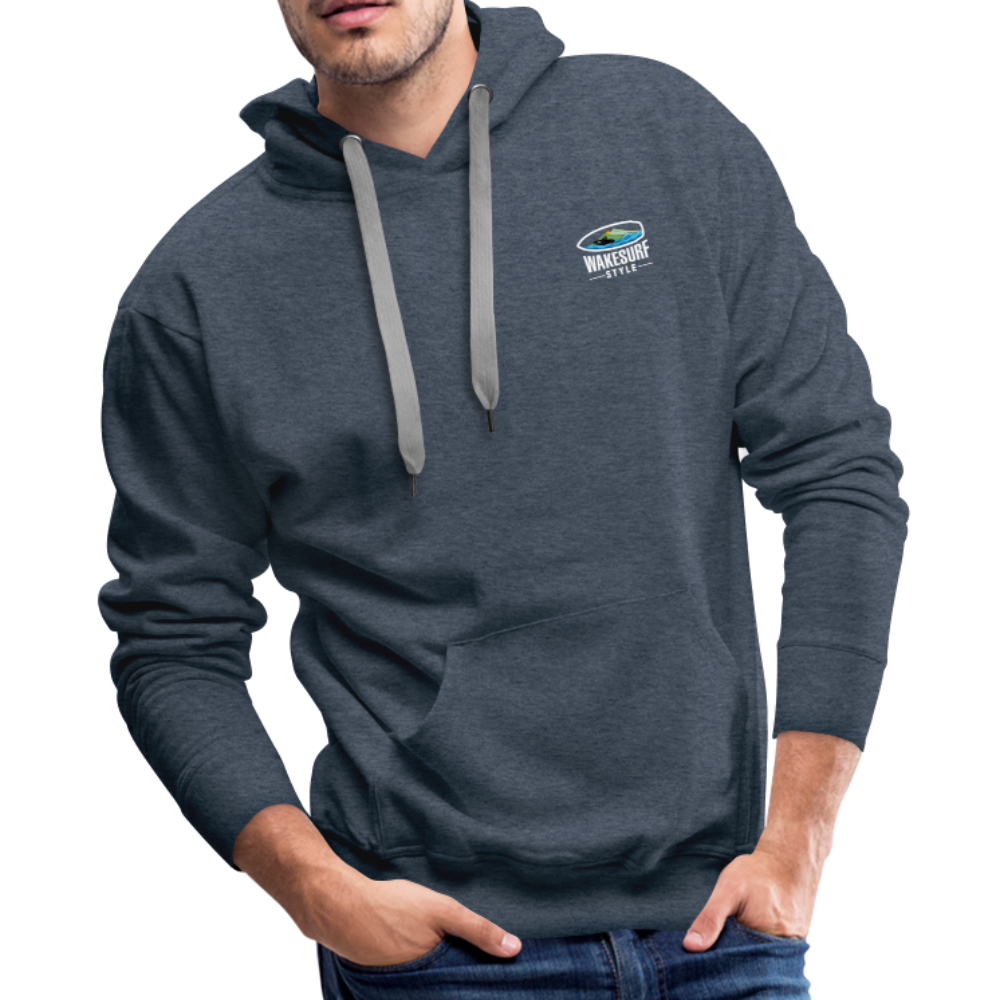 Board Meeting In Session Wakesurf Style Men’s Premium Hoodie - heather denim